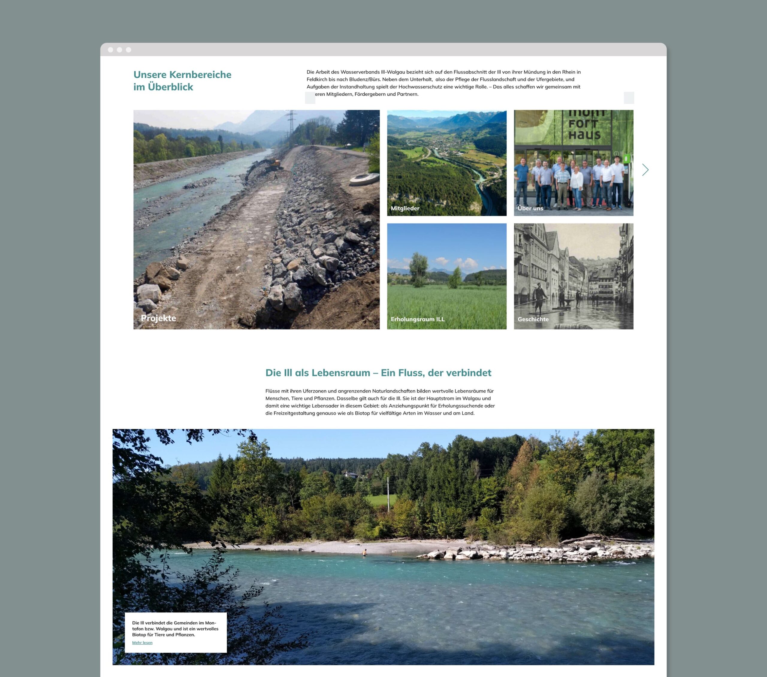 Webseite Wasserverband Ill-Walgau Startseite unten